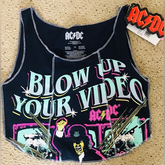 Tops | Acdc Crop Top Band Tank | Poshmark